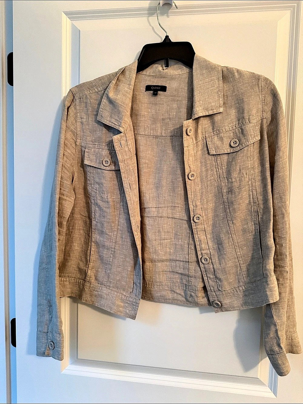 Quince 100% European Linen Jacket Utility Jacket Tan Size Medium